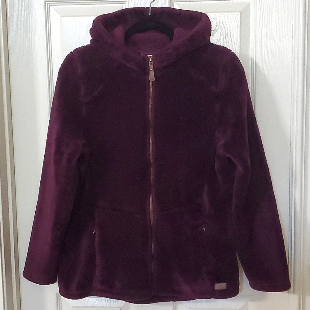 Zeroxposur Dark Purple Plush Front Zip Hoodie Jacket Women's Size M